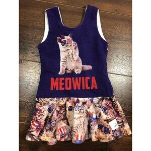 Penelope Springs Patriotic Cat Peplum Girls Size 4